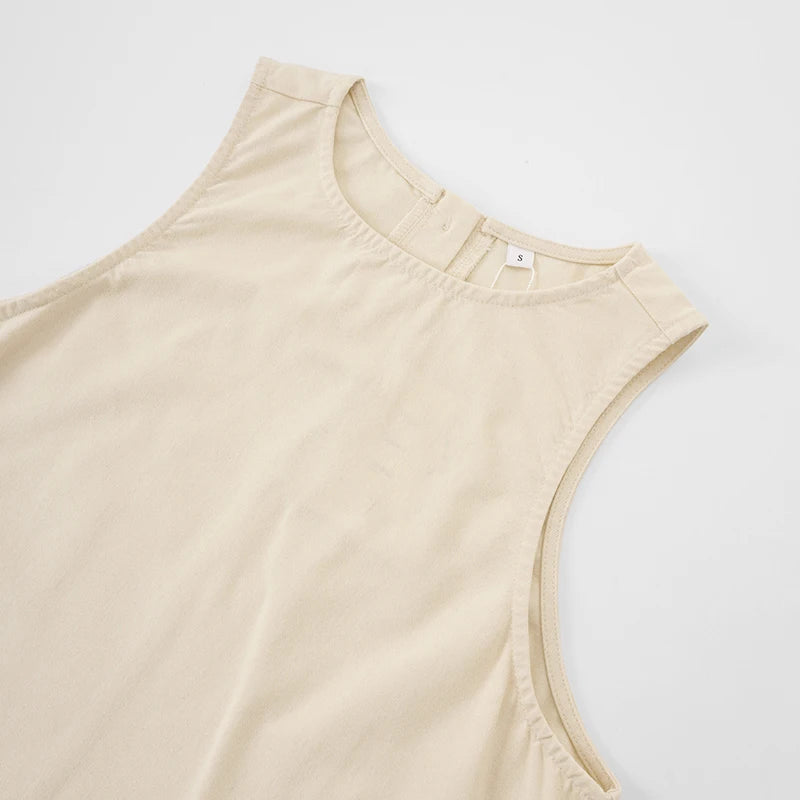 Stylish Round Neck Sleeveless Mini Dress